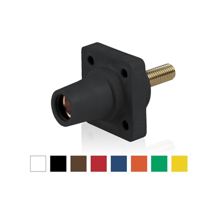 Leviton Female Receptcle, Blk, 2-4/0, 300/400Ac/Dc 16R24-UE